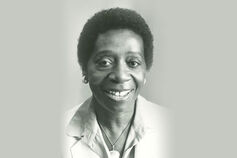 A black and white portrait of Martha Dawson.